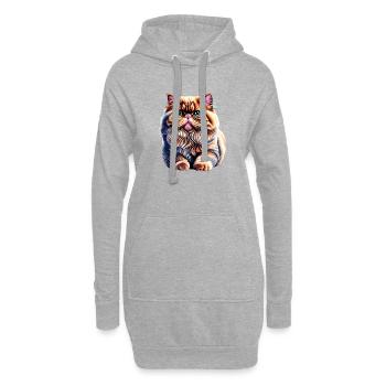 Perserkatze Kater Katze Hauskatze Katzenbesitzer - Hoodie-Kleid - Grau meliert - Vorne