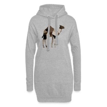 Chameau - Sweat-shirt à capuche long Femme - gris chiné - Devant