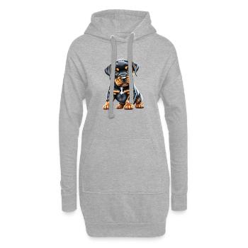 Rottweiler Chien Rottweiler Chiot Chiens Chien Chiot - Sweat-shirt à capuche long Femme - gris chiné - Devant
