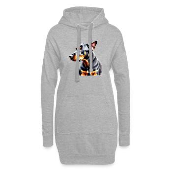 Chien doberman Dresseur de doberman Chiot Doberman - Sweat-shirt à capuche long Femme - gris chiné - Devant