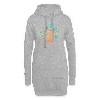 Lebensbaum Meditation Keltischer Baum des Lebens - Hoodie-Kleid - Grau meliert - Vorne