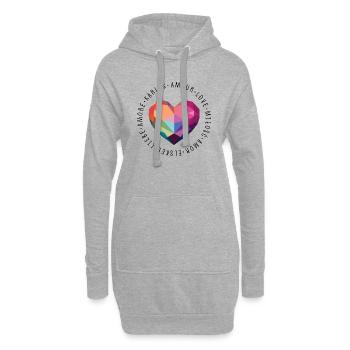 United Love - Amour - Sweat-shirt à capuche long Femme - gris chiné - Devant