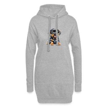 Rottweiler Chien Rottweiler Chiot Chiens Chien Chiot - Sweat-shirt à capuche long Femme - gris chiné - Devant