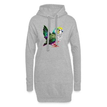 Perruche Bird Propriétaire d’oiseau Calopsitte - Sweat-shirt à capuche long Femme - gris chiné - Devant