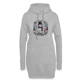 Bébé, il fait froid dehors : vêtements festifs pour bonhomme de neige - Sweat-shirt à capuche long Femme - gris chiné - Devant