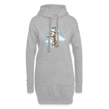 Giraffe im Himmel - Hoodie-Kleid - Grau meliert - Vorne