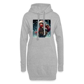Manga Weihnachtsmann - Hoodie-Kleid - Grau meliert - Vorne