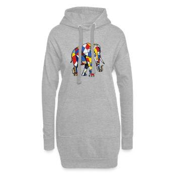 Elefant - Hoodie-Kleid - Grau meliert - Vorne