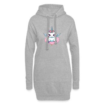 Licorne Einhorn Kawaii - Hoodie-Kleid - Grau meliert - Vorne