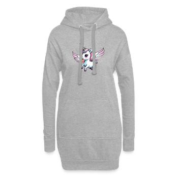 Licorne Einhorn Kawaii - Hoodie-Kleid - Grau meliert - Vorne