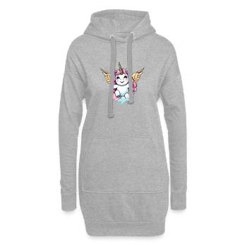 Licorne Einhorn Kawaii - Hoodie-Kleid - Grau meliert - Vorne