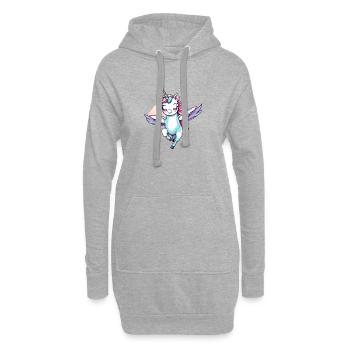 Licorne Einhorn Kawaii - Hoodie-Kleid - Grau meliert - Vorne