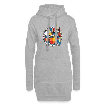 Drums colorful - Hoodie-Kleid - Grau meliert - Vorne