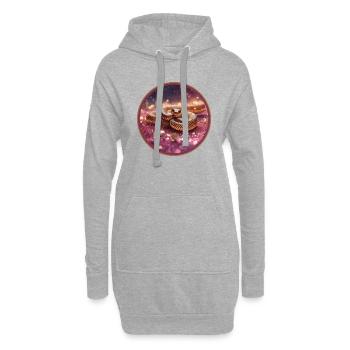 Schlange in Glitzer - Hoodie-Kleid - Grau meliert - Vorne