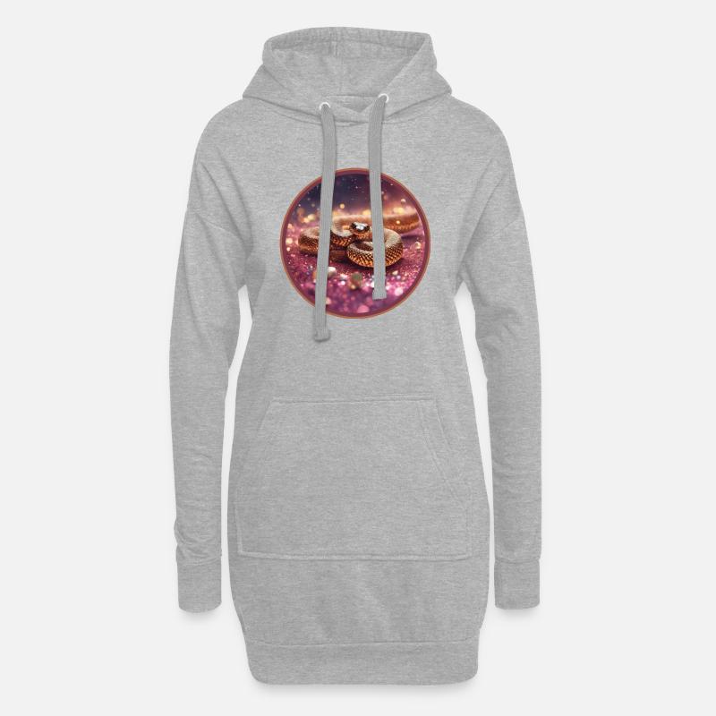Schlange in Glitzer - Hoodie-Kleid - Grau meliert