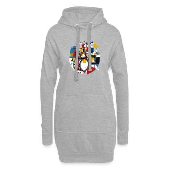 Drums Drummer - Hoodie-Kleid - Grau meliert - Vorne