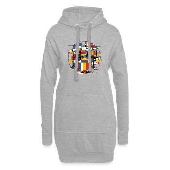 Drums Schlagzeug - Hoodie-Kleid - Grau meliert - Vorne