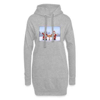 Père Noël et mère Noël - Sweat-shirt à capuche long Femme - gris chiné - Devant