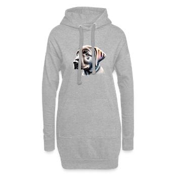 Labrador Propriétaire Chiot Labrador Retriever - Sweat-shirt à capuche long Femme - gris chiné - Devant
