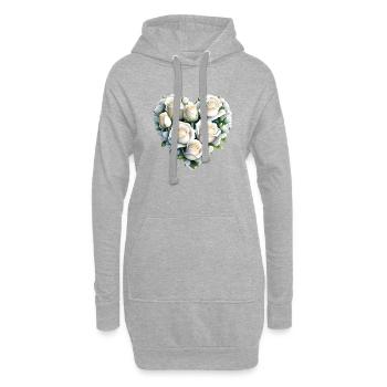 Saint-Valentin Fête des mères Amour Fiançailles Mariage - Sweat-shirt à capuche long Femme - gris chiné - Devant