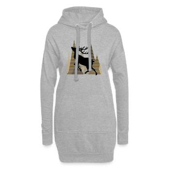 Hirsch - Hoodie-Kleid - Grau meliert - Vorne