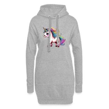 Licorne Créature Mythique Fille Licornes Créatures Mythiques - Sweat-shirt à capuche long Femme - gris chiné - Devant