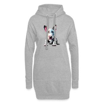 Bullterrier Hunde Bulldogge Hund Hundebesitzer - Hoodie-Kleid - Grau meliert - Vorne