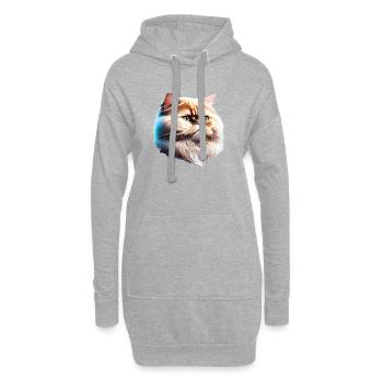 Perserkatze Kater Hauskatze Katze Katzenbesitzer - Hoodie-Kleid - Grau meliert - Vorne