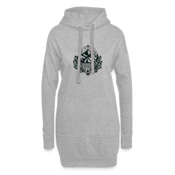 Bergkreuz mit Lorbeer und Feuer - Hoodie-Kleid - Grau meliert - Vorne