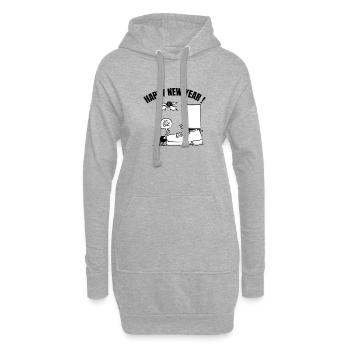 Beth die Spinne - Der Kuss unter dem Mistelzweig (+text) - Hoodie-Kleid - Grau meliert - Vorne