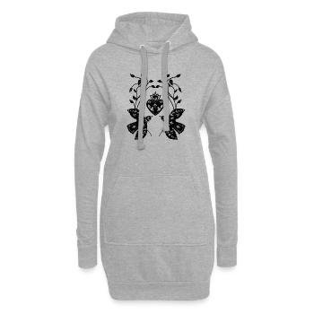 Chanson des oiseaux - Sweat-shirt à capuche long Femme - gris chiné - Devant