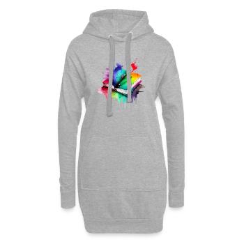 Buch Lesen Bücher Leser Geschenk Buchliebhaber - Hoodie-Kleid - Grau meliert - Vorne