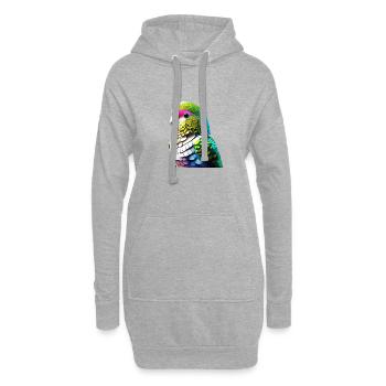 Perruche Bird Propriétaire d’oiseau Calopsitte - Sweat-shirt à capuche long Femme - gris chiné - Devant
