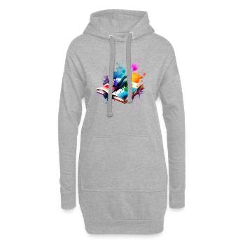 Buchliebhaber Lesen Bücher Leser Geschenk Buch - Hoodie-Kleid - Grau meliert - Vorne