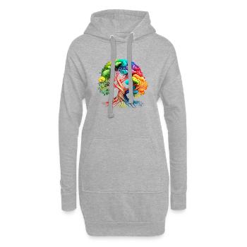 Lebensbaum Keltischer Baum des Lebens Meditation - Hoodie-Kleid - Grau meliert - Vorne