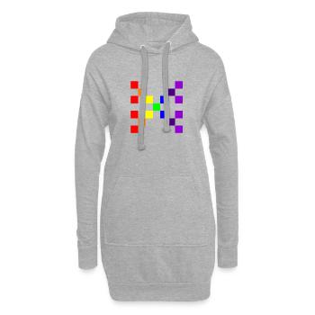 10X10 Grille 10 - Sweat-shirt à capuche long Femme - gris chiné - Devant
