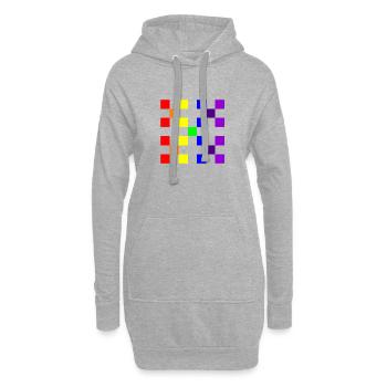 10X10 Raster 09 - Hoodie-Kleid - Grau meliert - Vorne