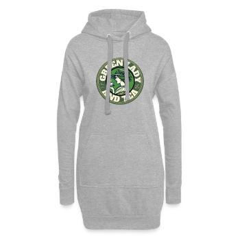 Green Lady and Tea - Hoodie Dress - heather grey - Front