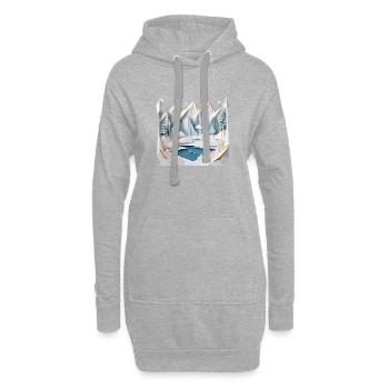 Winterlandschaft Origami 1 - Hoodie-Kleid - Grau meliert - Vorne