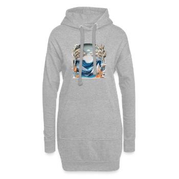 Winterlandschaft am Meer Origami 3 - Hoodie-Kleid - Grau meliert - Vorne