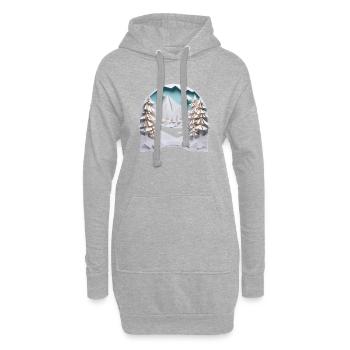 Winterlandschaft Origami 2 - Hoodie-Kleid - Grau meliert - Vorne