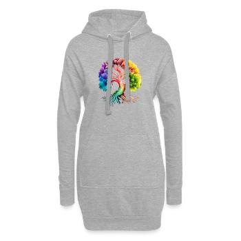 Lebensbaum Yoga Baum des Lebens Meditation - Hoodie-Kleid - Grau meliert - Vorne
