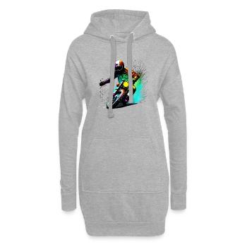 Motorrad Motorcross Motorradfahrer Motorradfan - Hoodie-Kleid - Grau meliert - Vorne