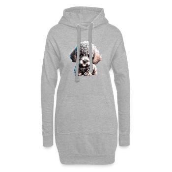 Chien Chiot Caniche Propriétaire De Chien Caniche Chiot Chien Amour - Sweat-shirt à capuche long Femme - gris chiné - Devant