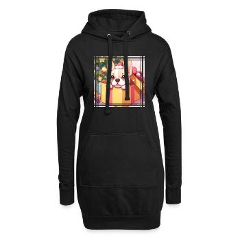 Merry Christmas Frenchie Present - Hoodie-Kleid - Schwarz - Vorne