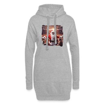 Père Noël de fête - Père Noël sur la piste de danse - Sweat-shirt à capuche long Femme - gris chiné - Devant