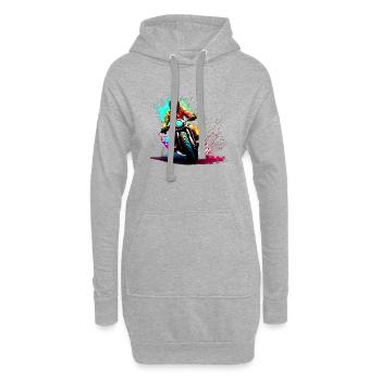 Moto Fan Moto Motard Motard Motard Motocross - Sweat-shirt à capuche long Femme - gris chiné - Devant