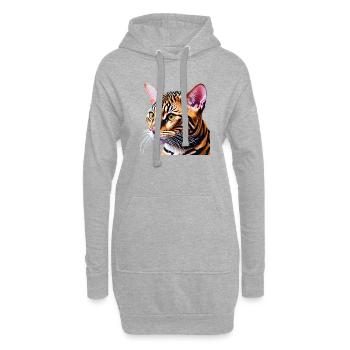 Chat Bengal Chaton Bengal Chaton Propriétaire Chat Chaton - Sweat-shirt à capuche long Femme - gris chiné - Devant