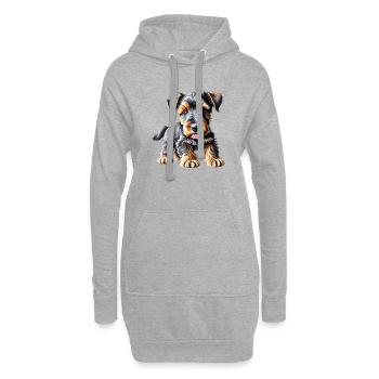 Yorkshire Terrier Chien Propriétaire Chien Chiot - Sweat-shirt à capuche long Femme - gris chiné - Devant