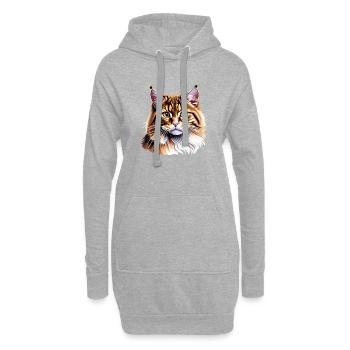 Maine Coon Chaton Chaton Propriétaire Chat Mâle - Sweat-shirt à capuche long Femme - gris chiné - Devant